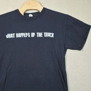 Vintage Y2K NASCAR T-Shirt Men's Large Faded Black‎ Racing Slogan Graphic Tee
